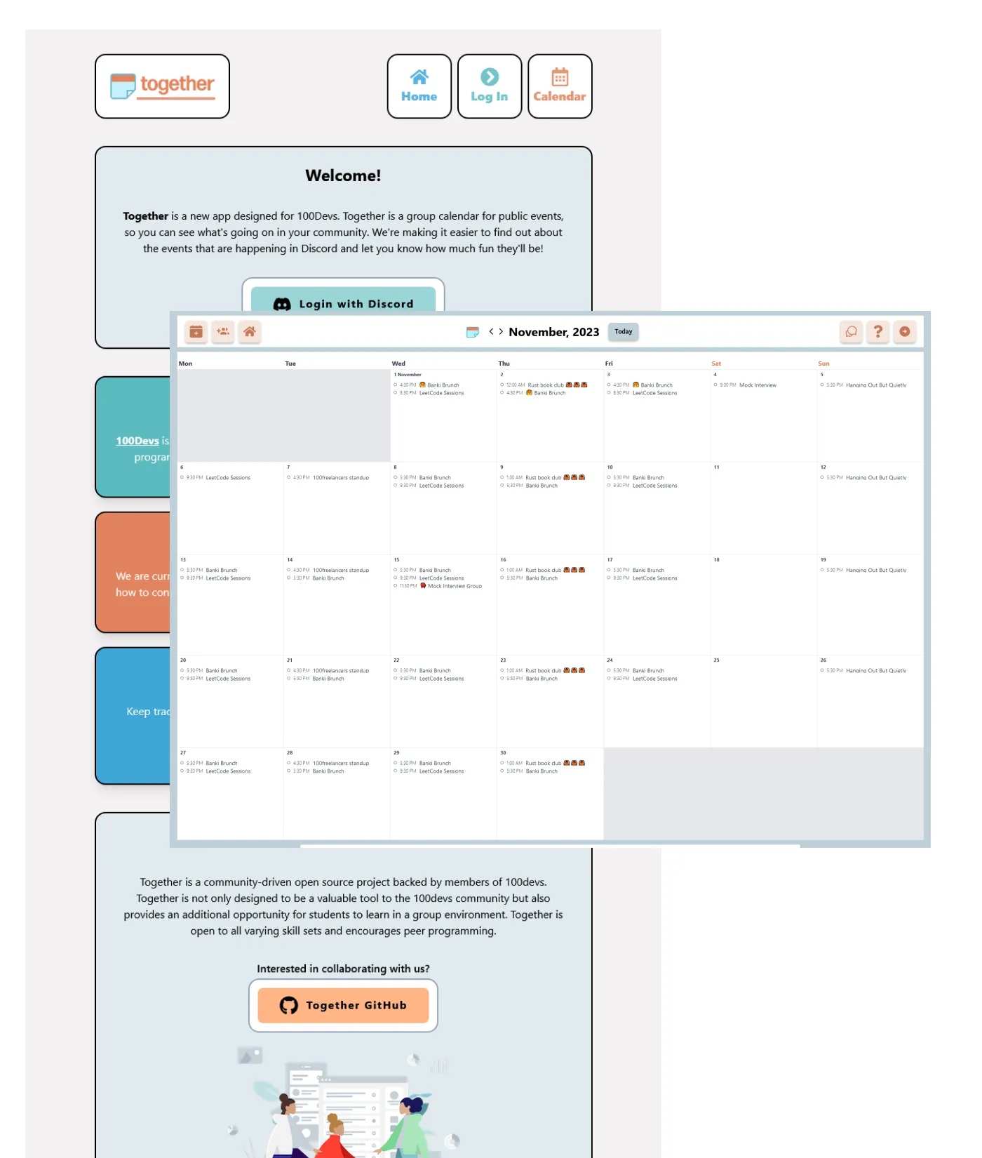 A preview of Together website